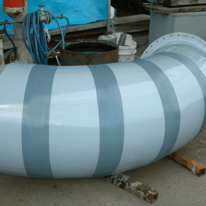 PVC＋FRP二層構造ダクトベンド施工事例